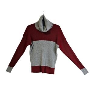 J Crew collection Burgundy Gray XS 100% cashmere. Funnel neck. Fall. Warm. Styli
